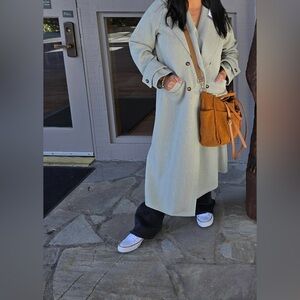 Green Overcoat (surprisingly cozy) by SHEIN Size L 8/10